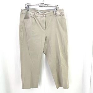 Talbots Classic Khaki Cropped Casual Pant Sz 18